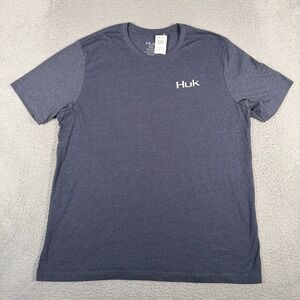 Huk Shirt Mens 2XL Blue Fishing Graphic USA Flag Outdoor Short Sleeve Tee New